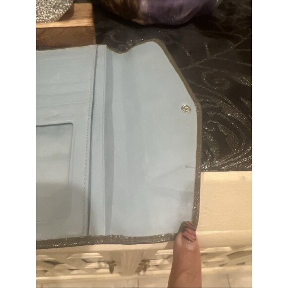 Coach Olive Green Dotted Signature Leather Checkbook Wallet - Picture 11 of 13